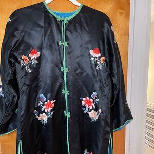 ASIAN EMBROIDERED VINTAGE SATIN TOP